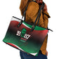Marcus Garvey 1887 Leather Tote Bag African Map Curves Style - African Pride