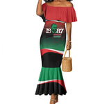 Marcus Garvey 1887 Mermaid Dress African Map Curves Style - African Pride