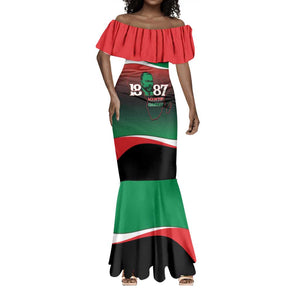 Marcus Garvey 1887 Mermaid Dress African Map Curves Style - African Pride