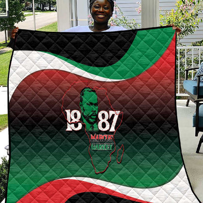 Marcus Garvey 1887 Quilt African Map Curves Style - African Pride