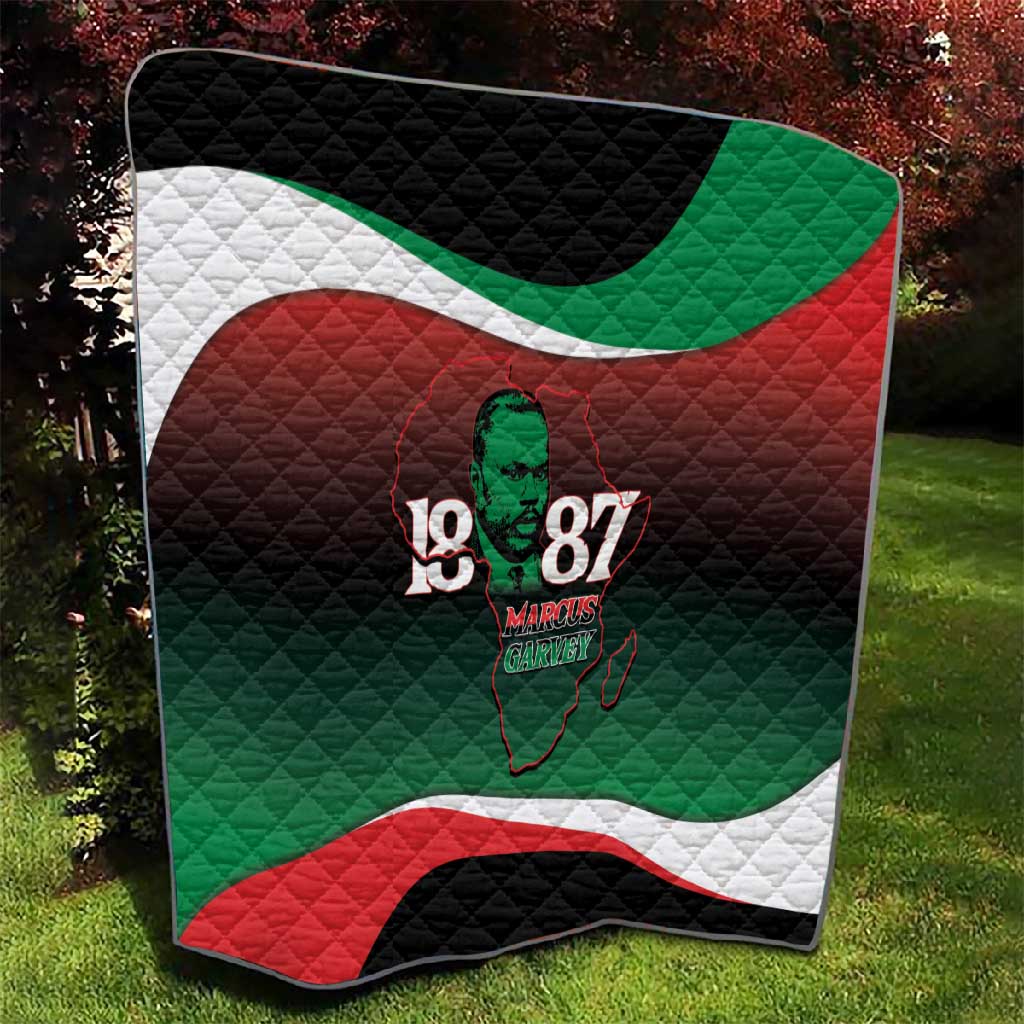 Marcus Garvey 1887 Quilt African Map Curves Style - African Pride