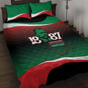 Marcus Garvey 1887 Quilt Bed Set African Map Curves Style - African Pride