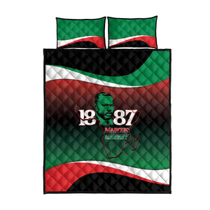 Marcus Garvey 1887 Quilt Bed Set African Map Curves Style - African Pride