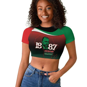 Marcus Garvey 1887 Raglan Cropped T shirt African Map Curves Style - African Pride