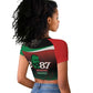 Marcus Garvey 1887 Raglan Cropped T shirt African Map Curves Style - African Pride