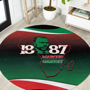 Marcus Garvey 1887 Round Carpet African Map Curves Style - African Pride