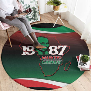 Marcus Garvey 1887 Round Carpet African Map Curves Style - African Pride