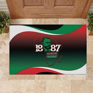 Marcus Garvey 1887 Rubber Doormat African Map Curves Style - African Pride