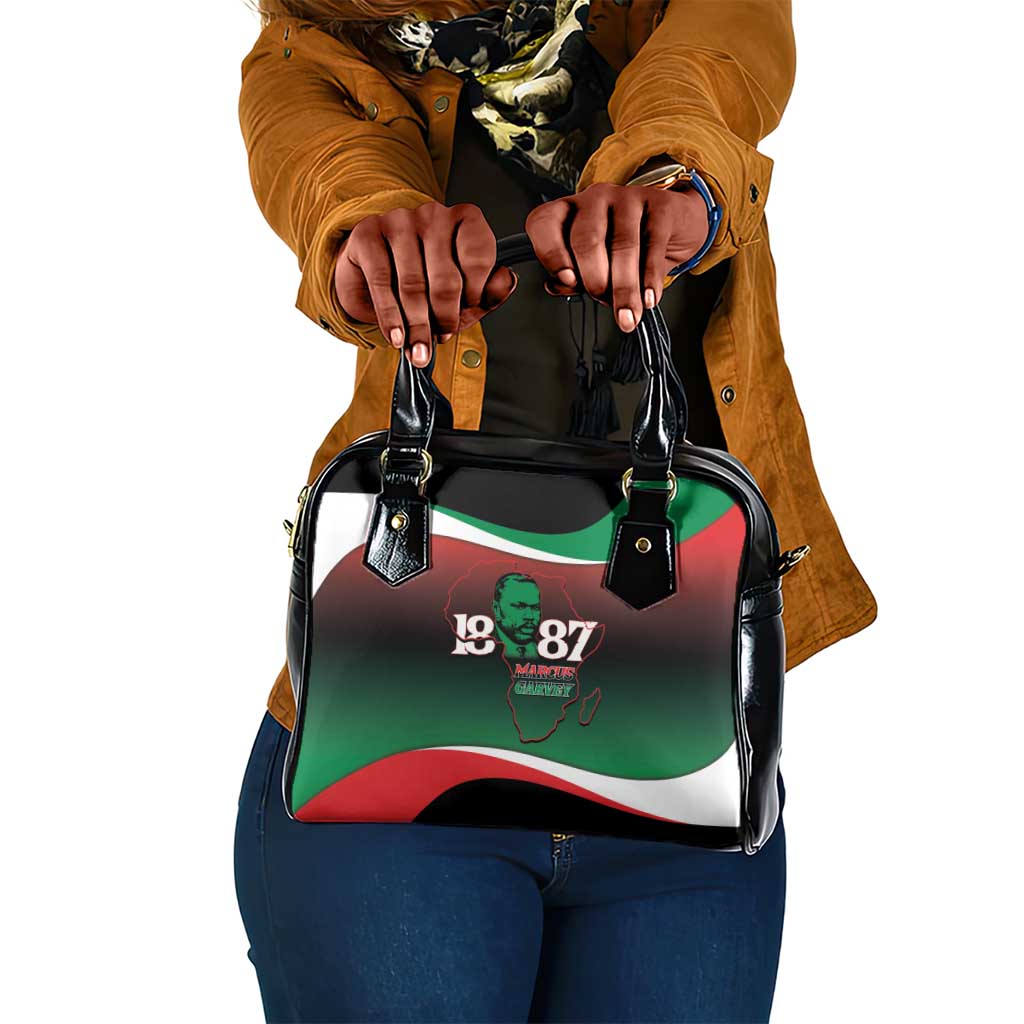 Marcus Garvey 1887 Shoulder Handbag African Map Curves Style - African Pride