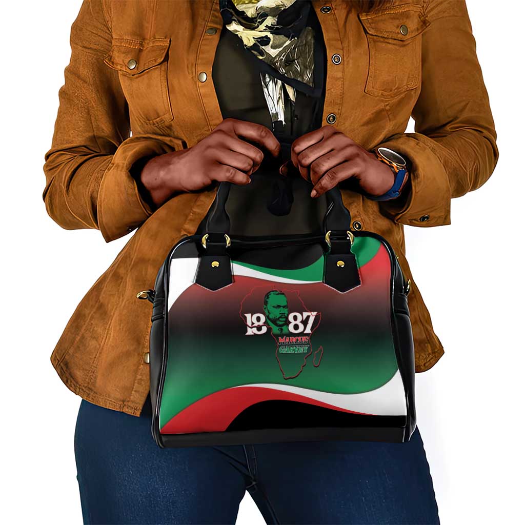 Marcus Garvey 1887 Shoulder Handbag African Map Curves Style - African Pride