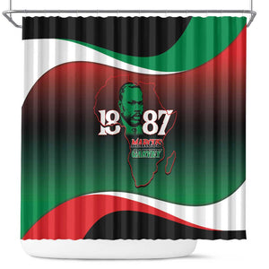 Marcus Garvey 1887 Shower Curtain African Map Curves Style - African Pride