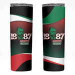 Marcus Garvey 1887 Skinny Tumbler African Map Curves Style - African Pride