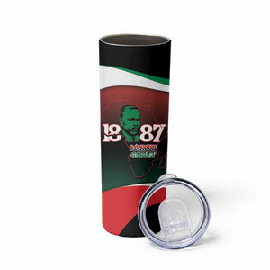 Marcus Garvey 1887 Skinny Tumbler African Map Curves Style - African Pride