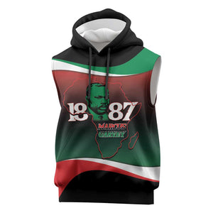 Marcus Garvey 1887 Sleeveless Hoodie African Map Curves Style - African Pride