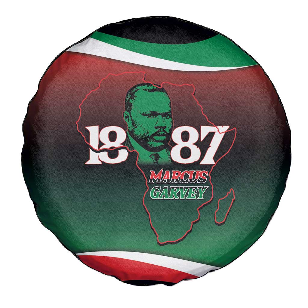 Marcus Garvey 1887 Spare Tire Cover African Map Curves Style - African Pride