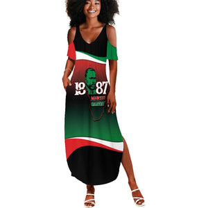 Marcus Garvey 1887 Summer Maxi Dress African Map Curves Style - African Pride
