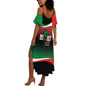 Marcus Garvey 1887 Summer Maxi Dress African Map Curves Style - African Pride