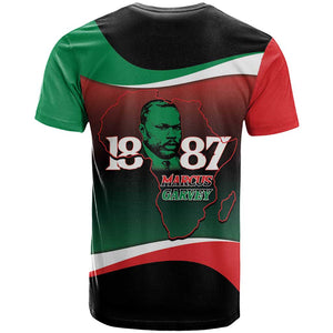 Marcus Garvey 1887 T shirt African Map Curves Style - African Pride
