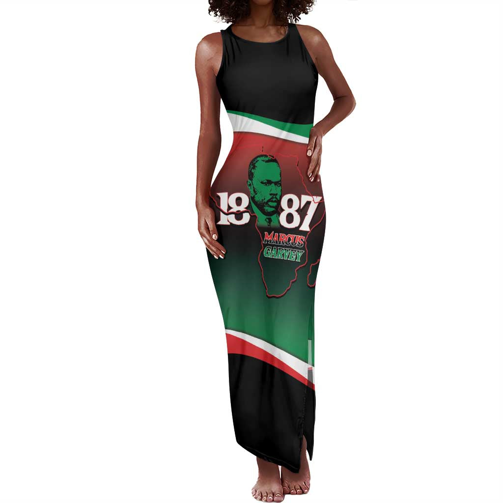 Marcus Garvey 1887 Tank Maxi Dress African Map Curves Style - African Pride