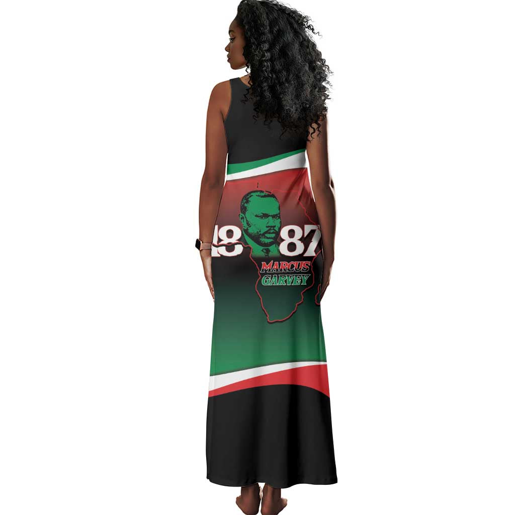 Marcus Garvey 1887 Tank Maxi Dress African Map Curves Style - African Pride