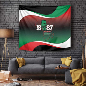 Marcus Garvey 1887 Tapestry African Map Curves Style - African Pride