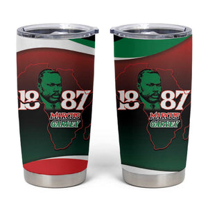 Marcus Garvey 1887 Tumbler Cup African Map Curves Style - African Pride