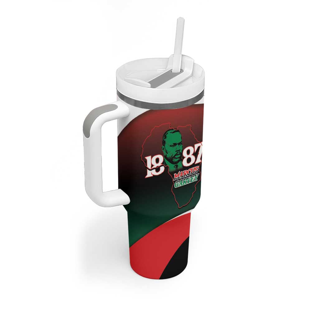 Marcus Garvey 1887 Tumbler With Handle African Map Curves Style - African Pride
