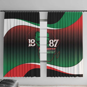 Marcus Garvey 1887 Window Curtain African Map Curves Style - African Pride
