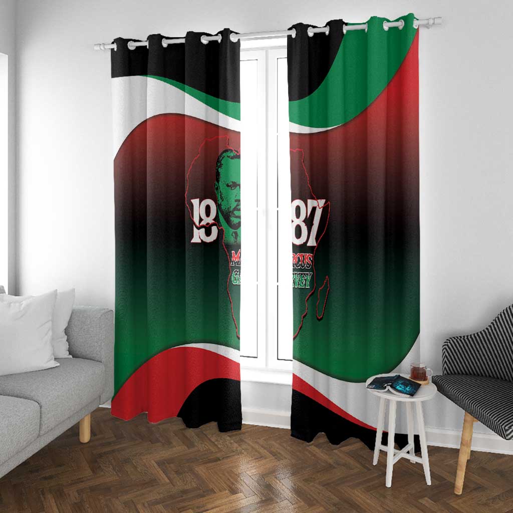 Marcus Garvey 1887 Window Curtain African Map Curves Style - African Pride