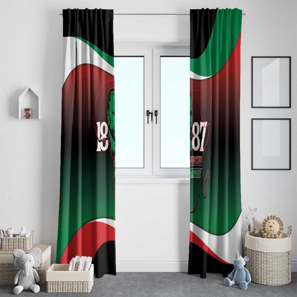 Marcus Garvey 1887 Window Curtain African Map Curves Style - African Pride