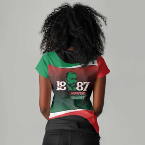 Marcus Garvey 1887 Women V-Neck T-Shirt African Map Curves Style - African Pride