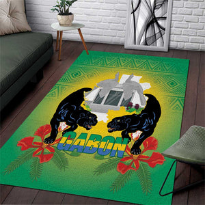 Afro Gabon Independence Day Area Rug Memorial Leon Mba Monument - African Pride
