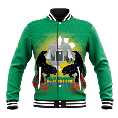 Afro Gabon Independence Day Baseball Jacket Memorial Leon Mba Monument - African Pride