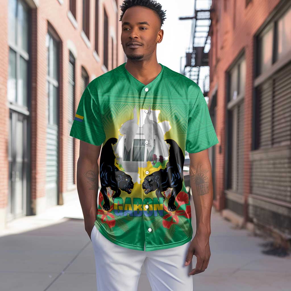 Afro Gabon Independence Day Baseball Jersey Memorial Leon Mba Monument - African Pride