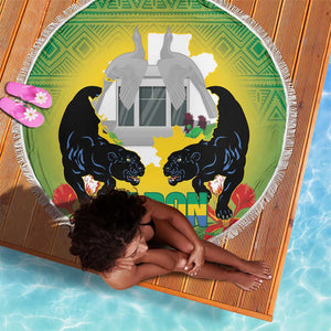 Afro Gabon Independence Day Beach Blanket Memorial Leon Mba Monument - African Pride