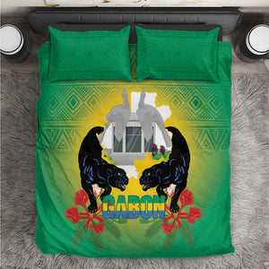 Afro Gabon Independence Day Bedding Set Memorial Leon Mba Monument - African Pride