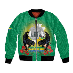 Afro Gabon Independence Day Bomber Jacket Memorial Leon Mba Monument - African Pride