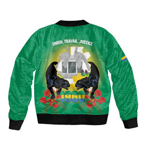 Afro Gabon Independence Day Bomber Jacket Memorial Leon Mba Monument - African Pride