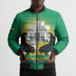 Gabon Independence Day Bomber Puffer Jacket Memorial Leon Mba Monument
