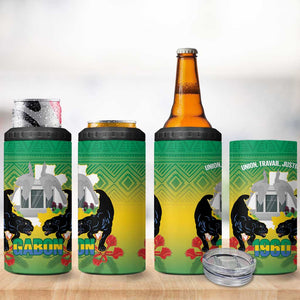 Afro Gabon Independence Day 4 in 1 Can Cooler Tumbler Memorial Leon Mba Monument - African Pride