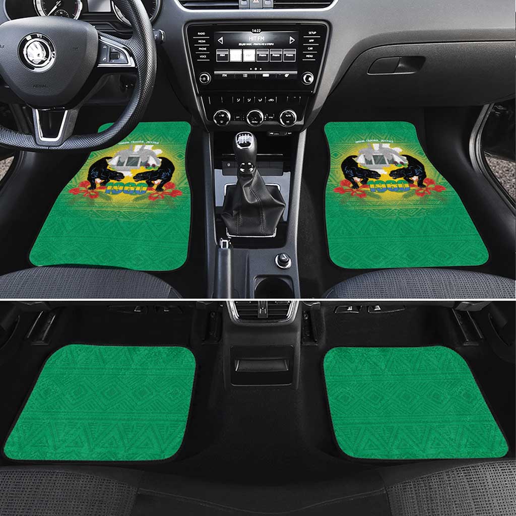 Afro Gabon Independence Day Car Mats Memorial Leon Mba Monument - African Pride