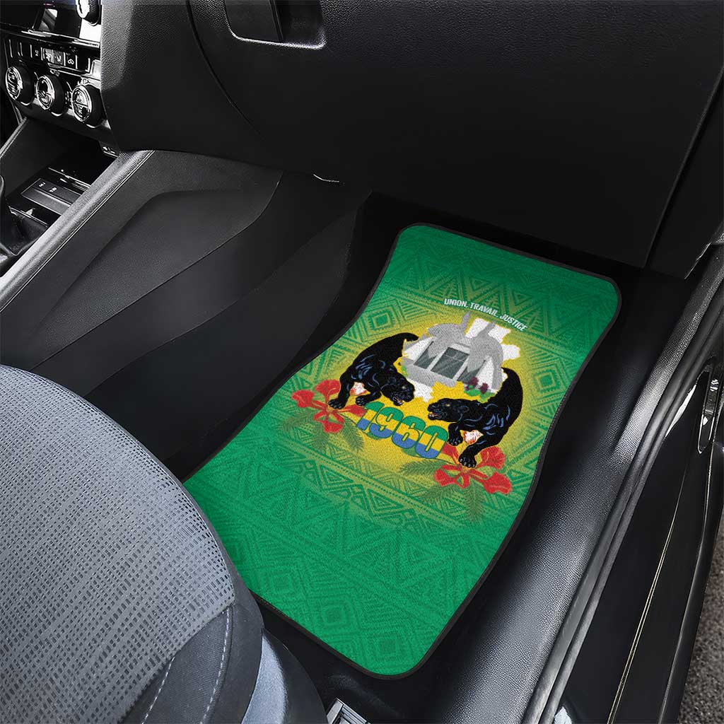 Afro Gabon Independence Day Car Mats Memorial Leon Mba Monument - African Pride