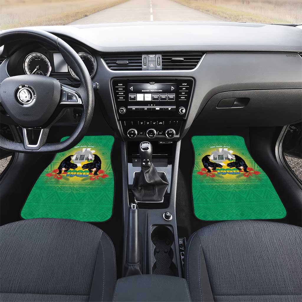 Afro Gabon Independence Day Car Mats Memorial Leon Mba Monument - African Pride