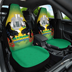 Afro Gabon Independence Day Car Seat Cover Memorial Leon Mba Monument - African Pride