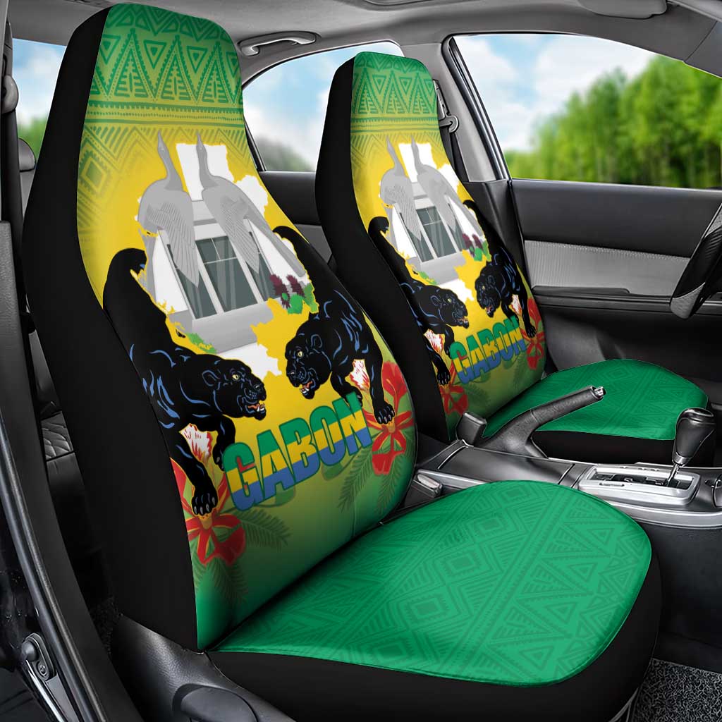 Afro Gabon Independence Day Car Seat Cover Memorial Leon Mba Monument - African Pride