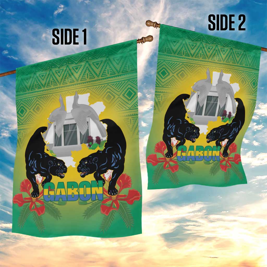 Afro Gabon Independence Day Garden Flag Memorial Leon Mba Monument - African Pride