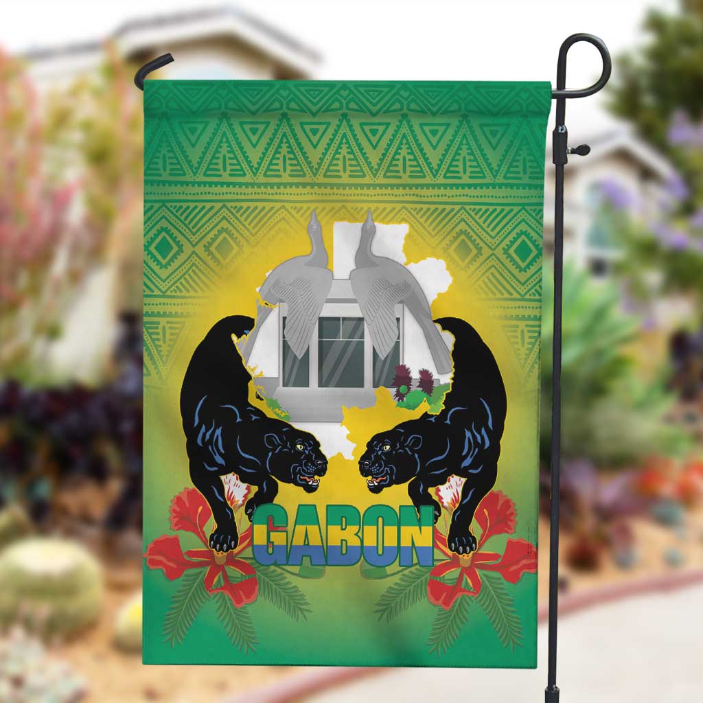 Afro Gabon Independence Day Garden Flag Memorial Leon Mba Monument - African Pride