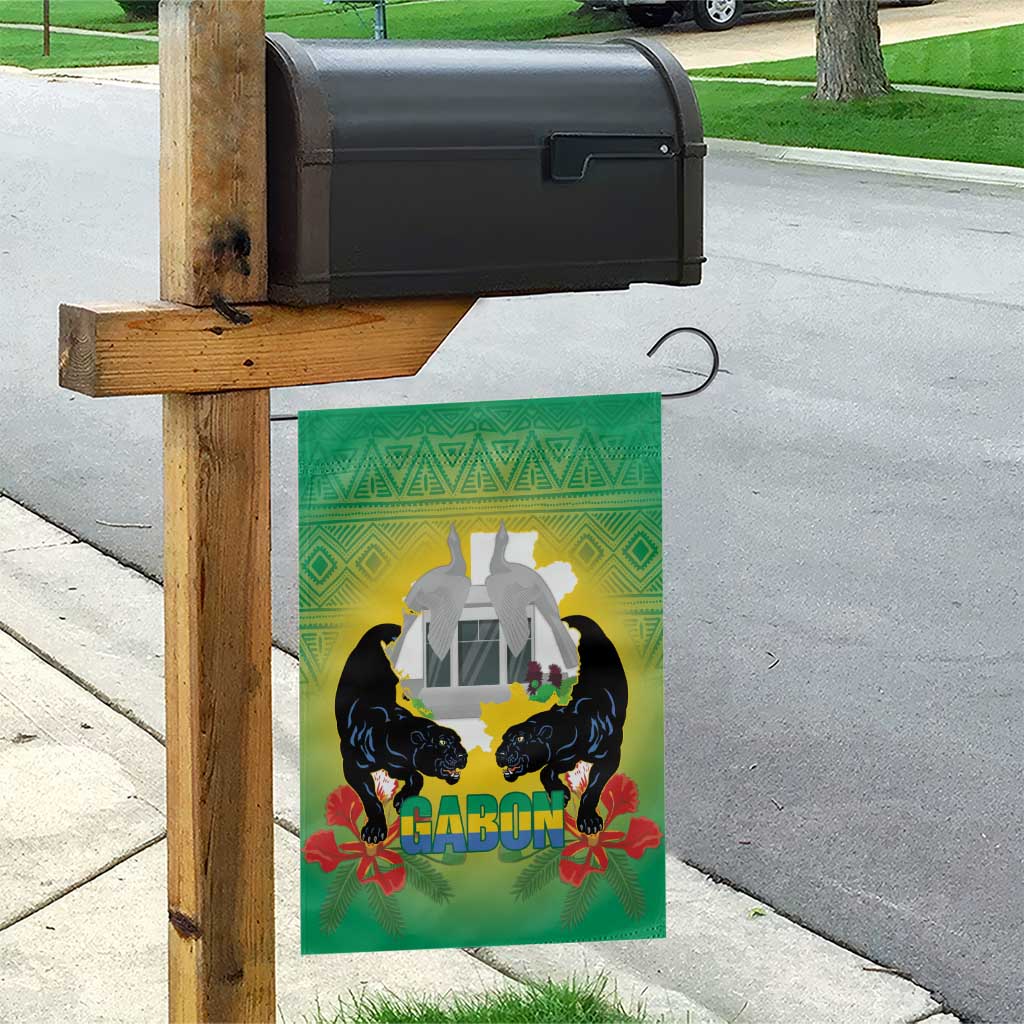 Afro Gabon Independence Day Garden Flag Memorial Leon Mba Monument - African Pride