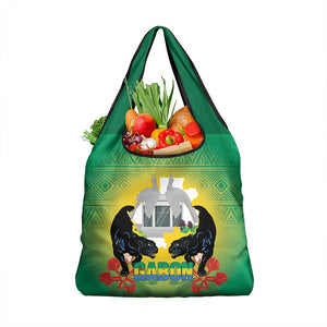 Afro Gabon Independence Day Grocery Bag Memorial Leon Mba Monument - African Pride