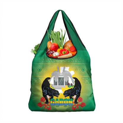 Afro Gabon Independence Day Grocery Bag Memorial Leon Mba Monument - African Pride